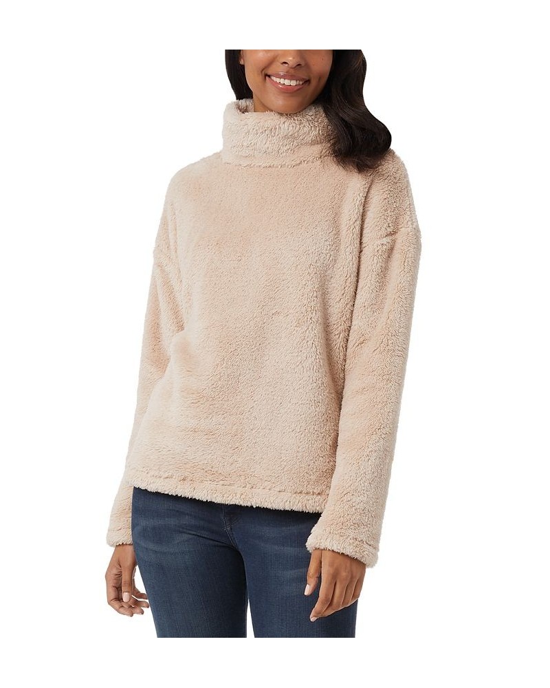 Women's Sherpa Mock-Neck Long-Sleeve Top White $13.28 Tops