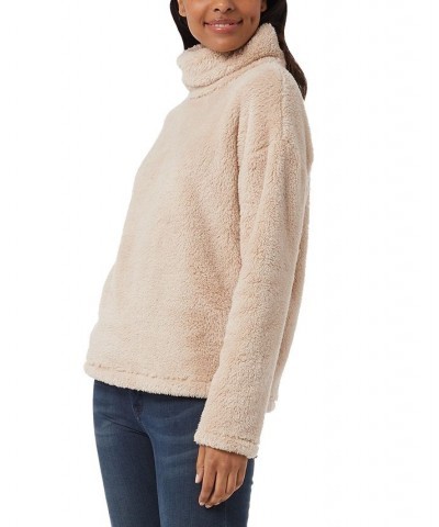 Women's Sherpa Mock-Neck Long-Sleeve Top White $13.28 Tops