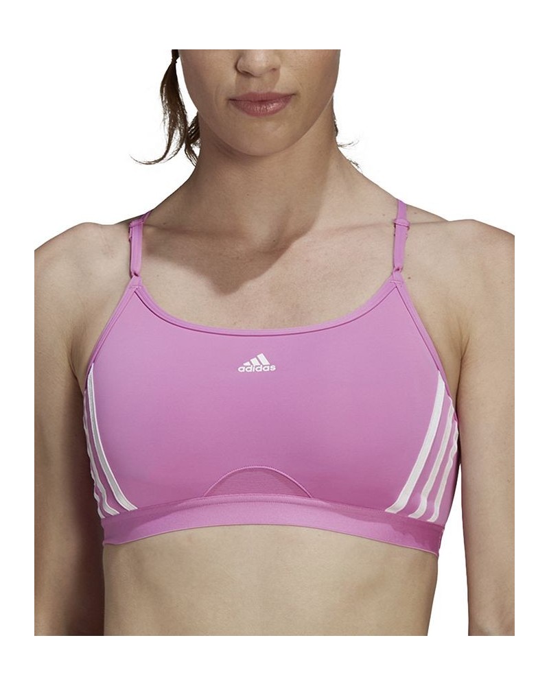 Women's Aeroreact 3-Stripes Low-Impact Sports Bra Purple $15.81 Bras