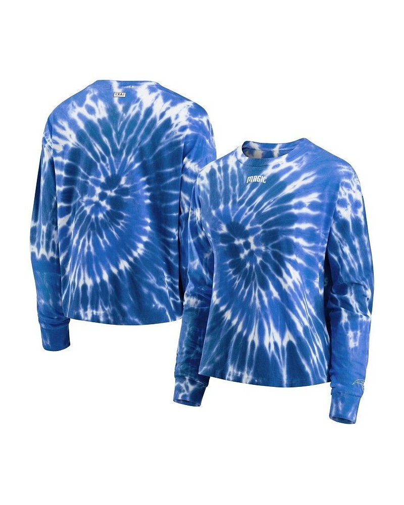 Women's Blue Orlando Magic Tie-Dye Long Sleeve T-Shirt Blue $22.36 Tops