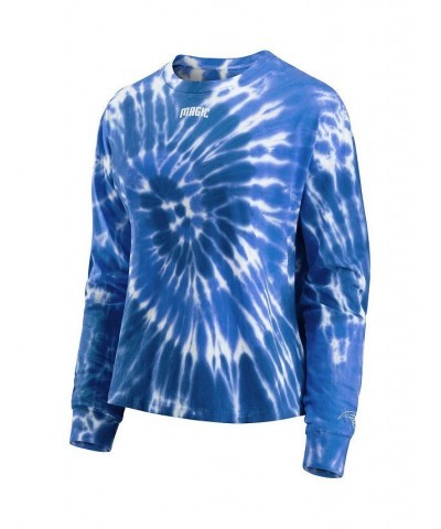 Women's Blue Orlando Magic Tie-Dye Long Sleeve T-Shirt Blue $22.36 Tops