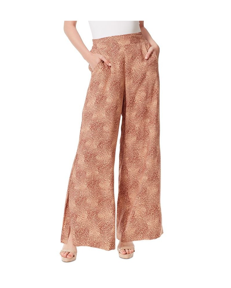 Women's Shaye Floral-Print Flared Pants Brown $28.74 Pants