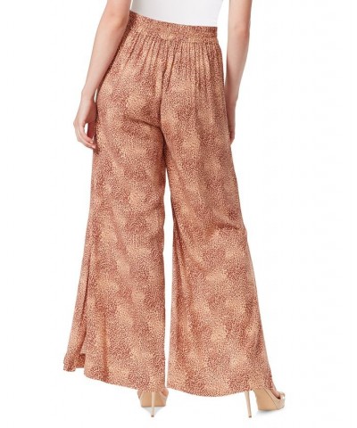 Women's Shaye Floral-Print Flared Pants Brown $28.74 Pants