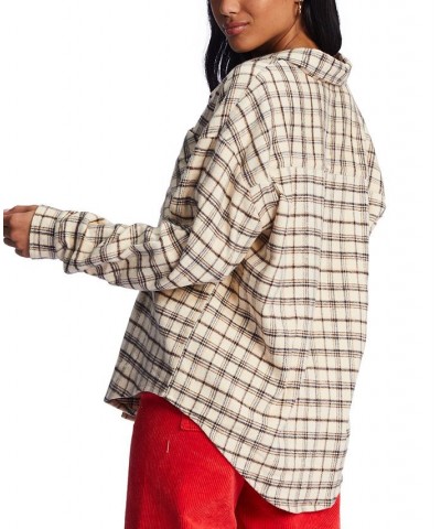 Juniors' Easy Breezy Flannel Top White $24.95 Tops