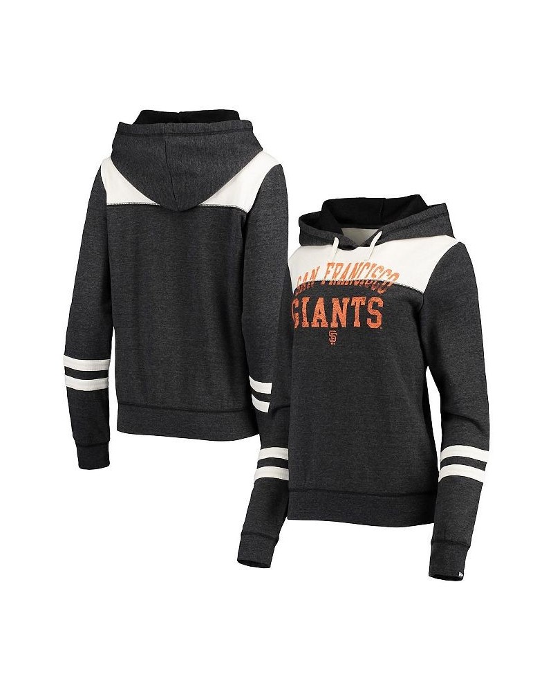 Women's Heathered Black and White San Francisco Giants Colorblock Tri-Blend Pullover Hoodie Heathered Black, White $30.80 Swe...