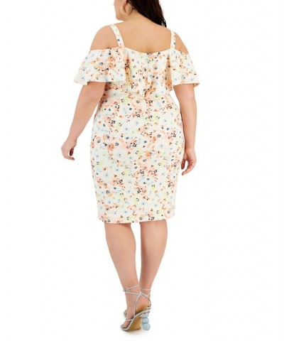 Plus Size Marcella Floral-Print Cold-Shoulder Dress Light Abstract Floral $34.78 Dresses