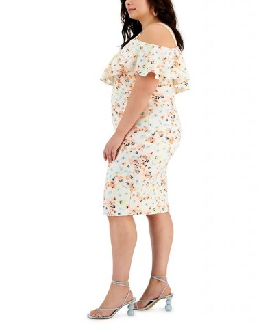 Plus Size Marcella Floral-Print Cold-Shoulder Dress Light Abstract Floral $34.78 Dresses