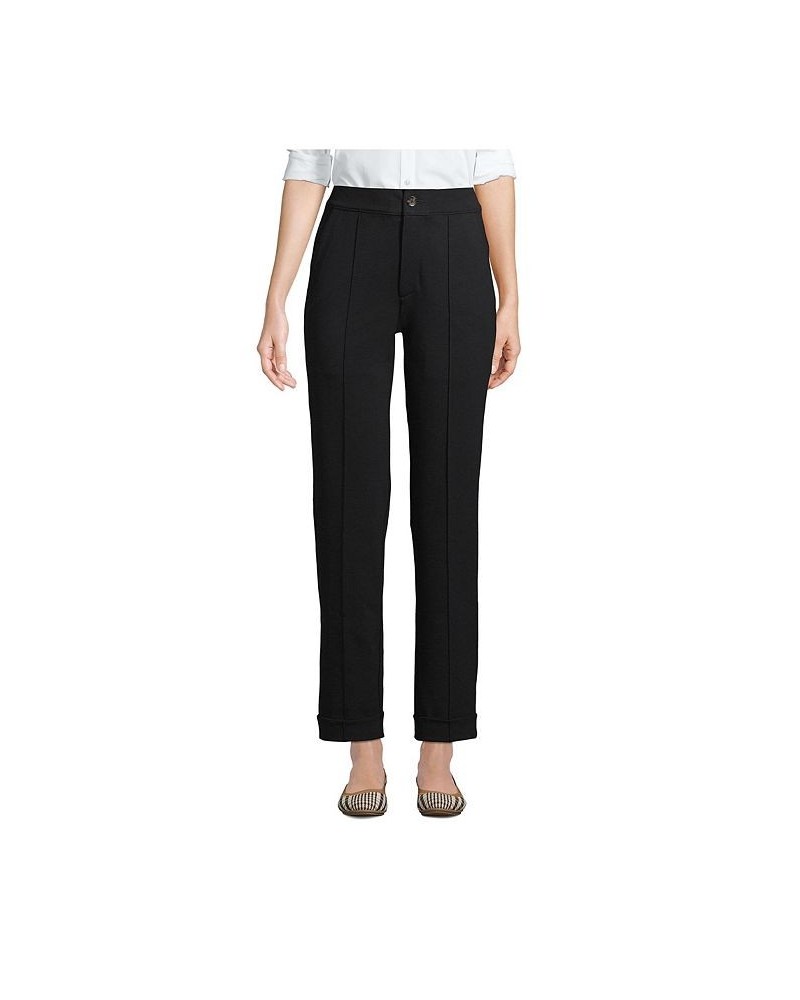 Women's Starfish High Rise Pintuck Straight Leg Elastic Waist Pull On Ankle Pants Black $29.91 Pants