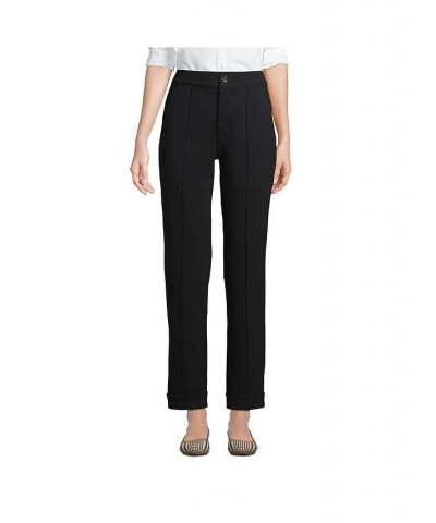 Women's Starfish High Rise Pintuck Straight Leg Elastic Waist Pull On Ankle Pants Black $29.91 Pants