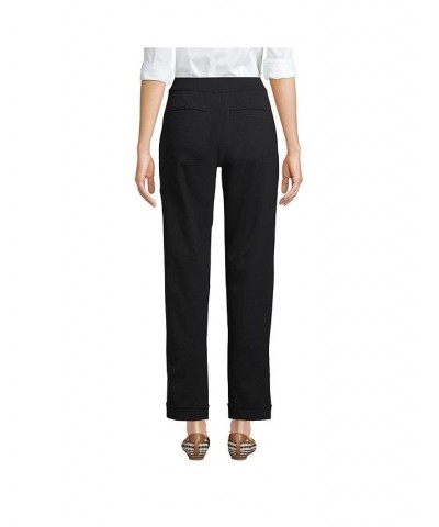 Women's Starfish High Rise Pintuck Straight Leg Elastic Waist Pull On Ankle Pants Black $29.91 Pants