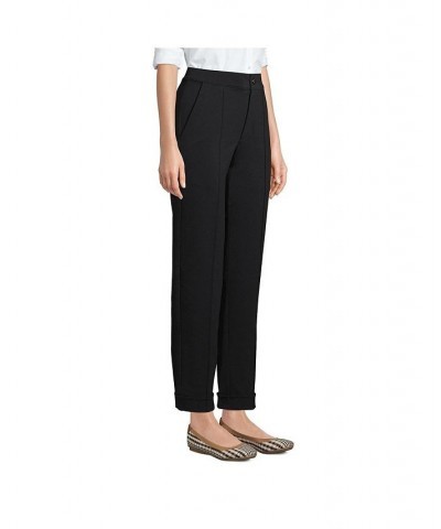 Women's Starfish High Rise Pintuck Straight Leg Elastic Waist Pull On Ankle Pants Black $29.91 Pants