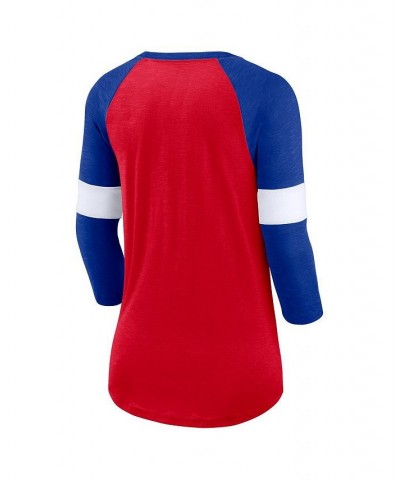 Women's Buffalo Bills Football Pride Slub 3/4 Raglan Sleeve T-shirt Heathered Red, Heathered Royal $24.20 Tops