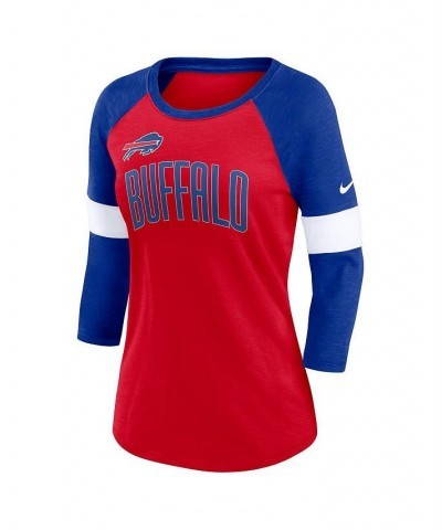 Women's Buffalo Bills Football Pride Slub 3/4 Raglan Sleeve T-shirt Heathered Red, Heathered Royal $24.20 Tops