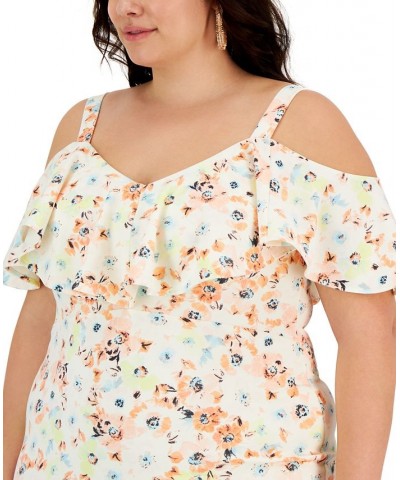 Plus Size Marcella Floral-Print Cold-Shoulder Dress Light Abstract Floral $34.78 Dresses