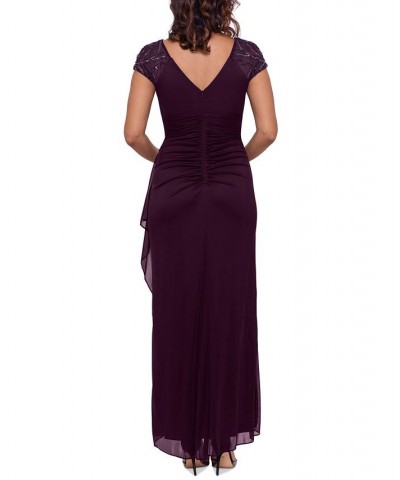 Embellished-Sleeve Gown Purple $86.94 Dresses