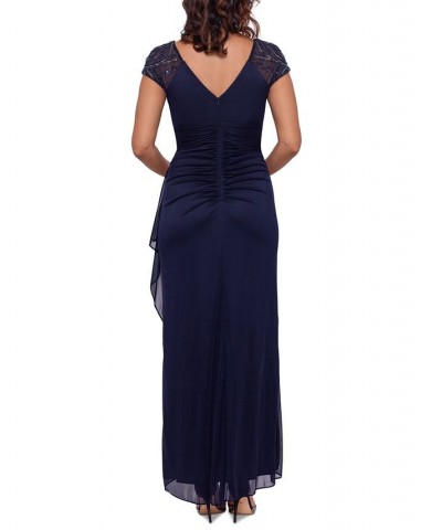 Embellished-Sleeve Gown Purple $86.94 Dresses