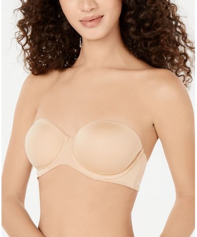 Lightly Lined Constant Strapless Bra QF5528 Tan/Beige $19.36 Bras