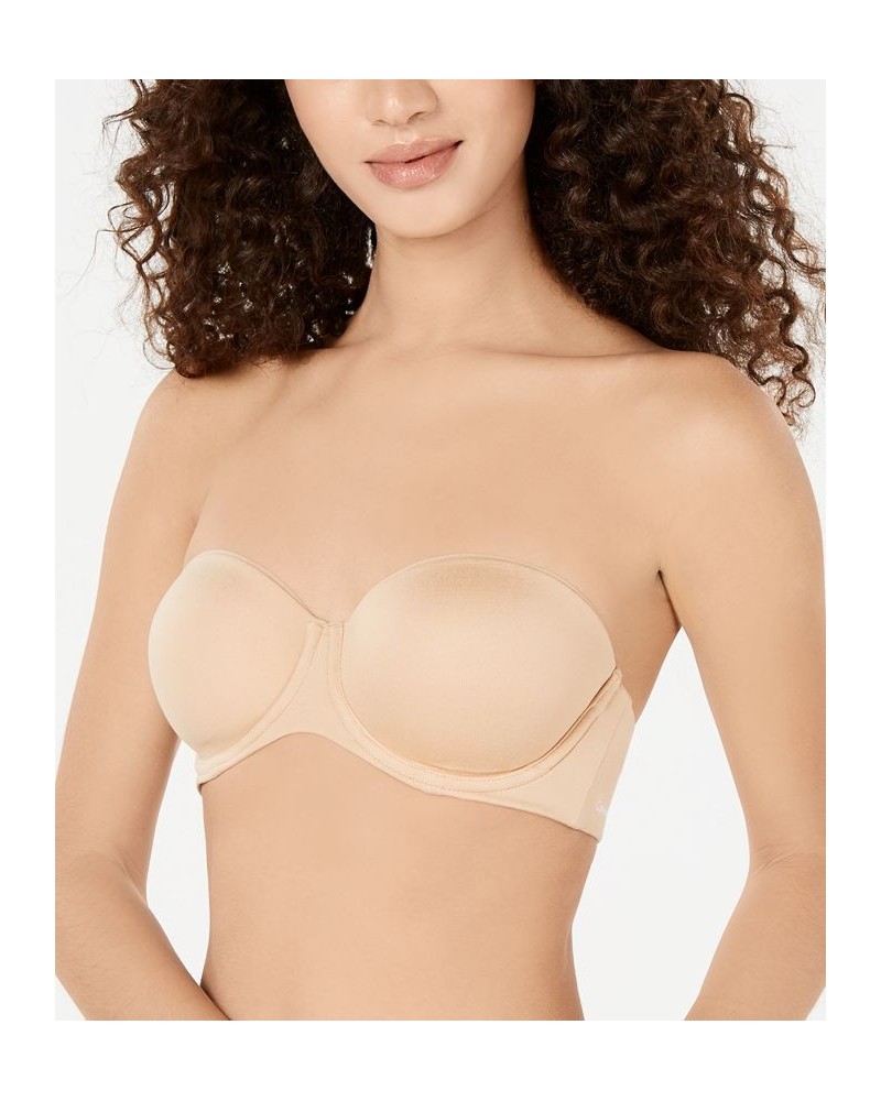 Lightly Lined Constant Strapless Bra QF5528 Tan/Beige $19.36 Bras