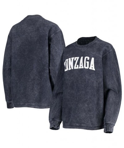 Women's Navy Gonzaga Bulldogs Comfy Cord Vintage-Like Wash Basic Arch Pullover Sweatshirt Navy $40.79 Sweatshirts