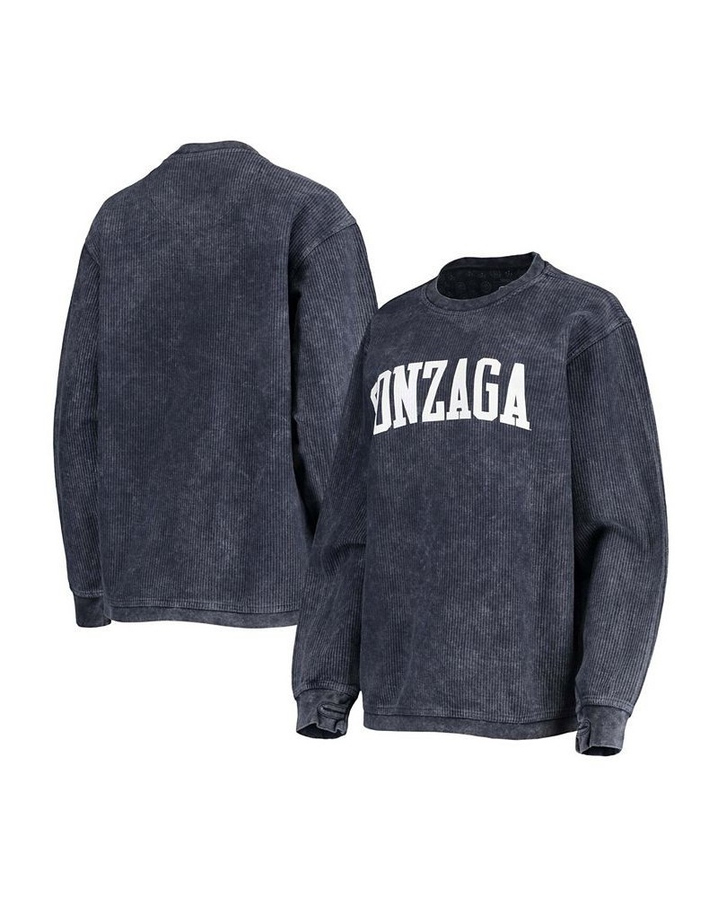 Women's Navy Gonzaga Bulldogs Comfy Cord Vintage-Like Wash Basic Arch Pullover Sweatshirt Navy $40.79 Sweatshirts