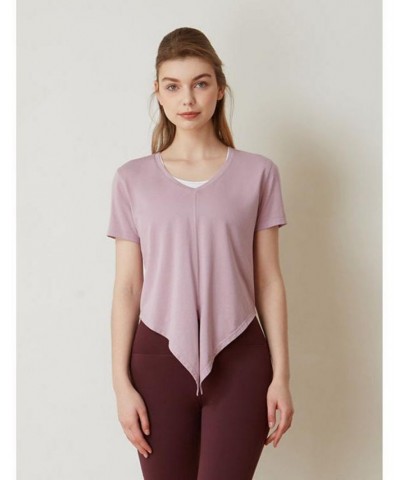 Knot your Race Short Sleeve Top for Women Purple $31.96 Tops