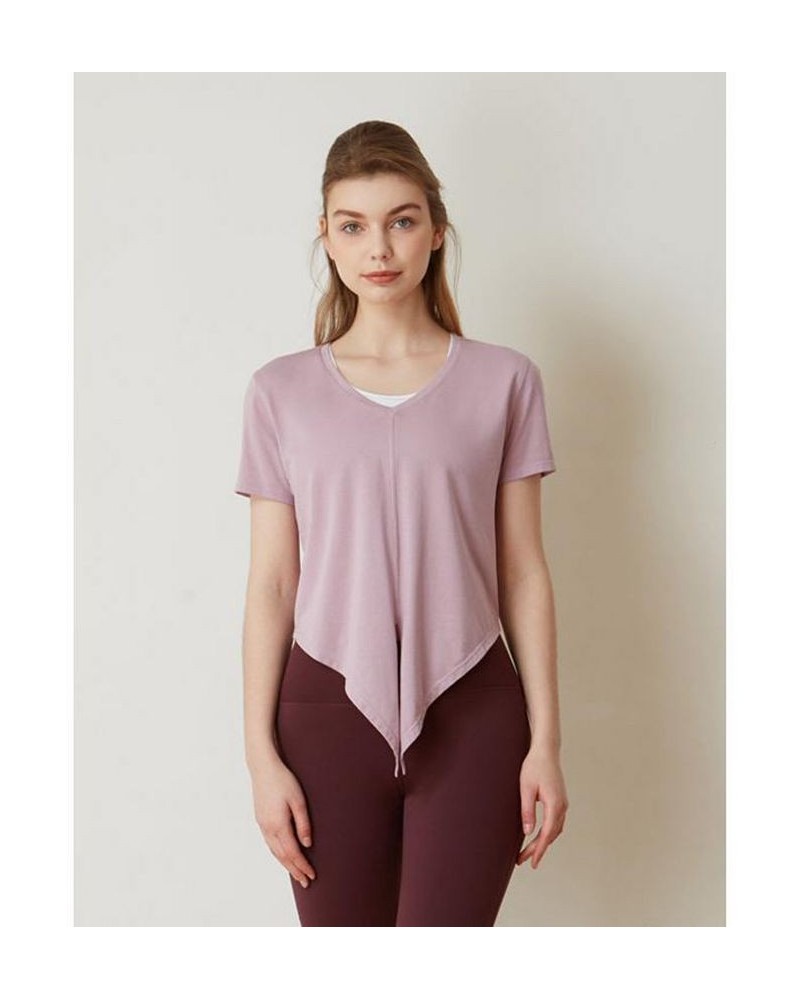 Knot your Race Short Sleeve Top for Women Purple $31.96 Tops