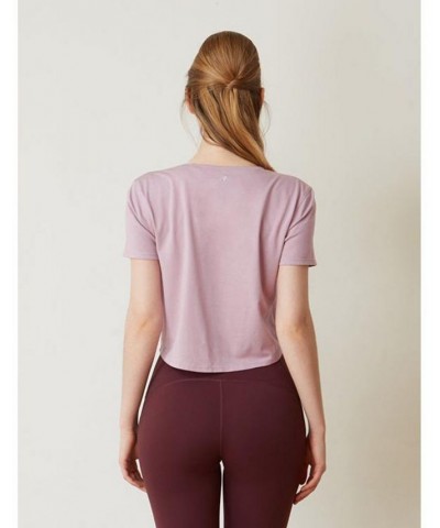 Knot your Race Short Sleeve Top for Women Purple $31.96 Tops