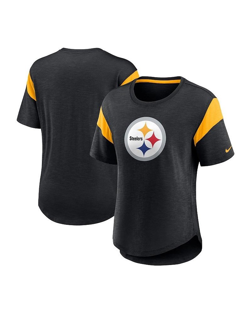 Women's Heather Black Pittsburgh Steelers Primary Logo Fashion Top Heather Black $26.49 Tops