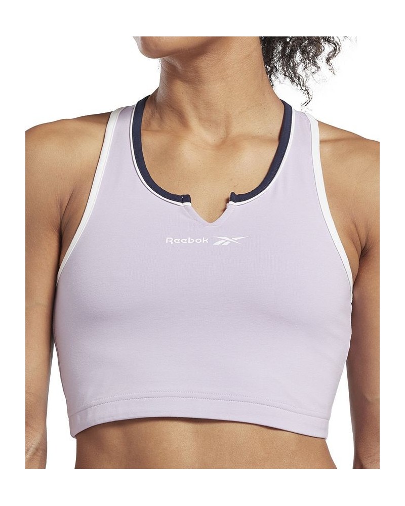 Women's Identity Notch-Neck Logo Bralette Purple $15.00 Bras