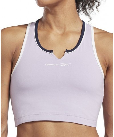 Women's Identity Notch-Neck Logo Bralette Purple $15.00 Bras