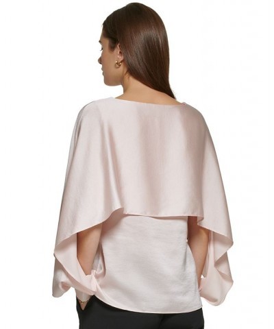 Women's Cape-Overlay Crewneck Top Rosette $35.55 Tops