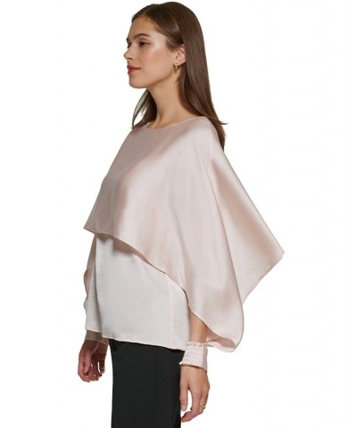 Women's Cape-Overlay Crewneck Top Rosette $35.55 Tops