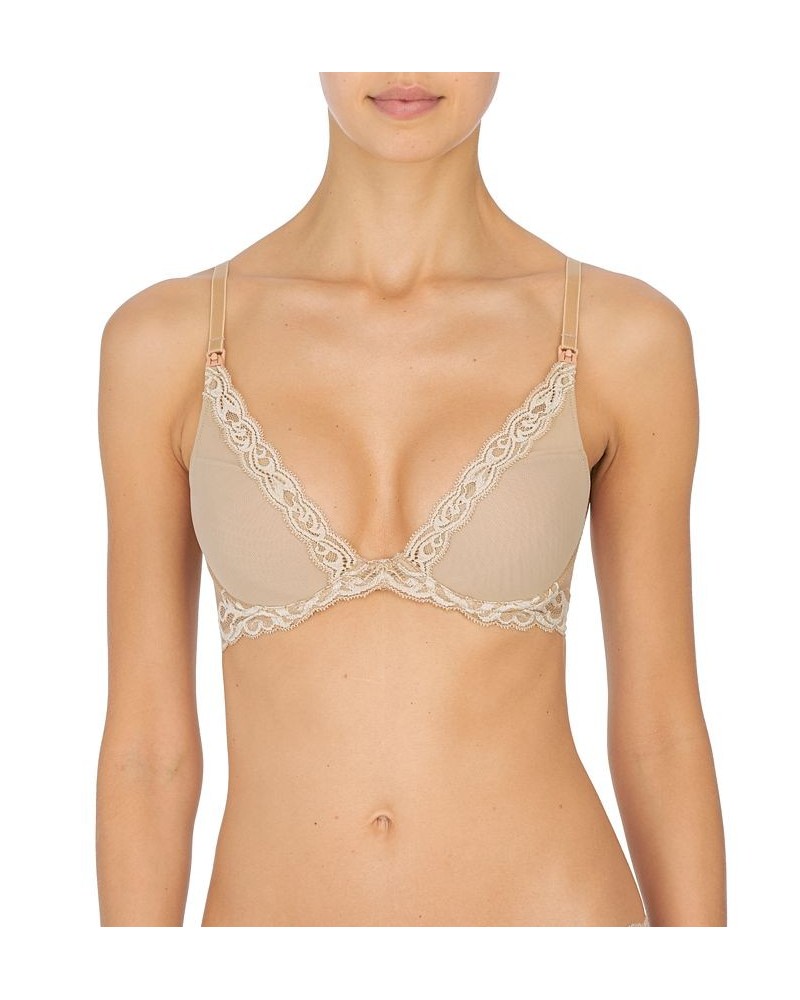 Feathers Nursing Plunge Contour Underwire Bra 730023M Tan/Beige $38.54 Bras