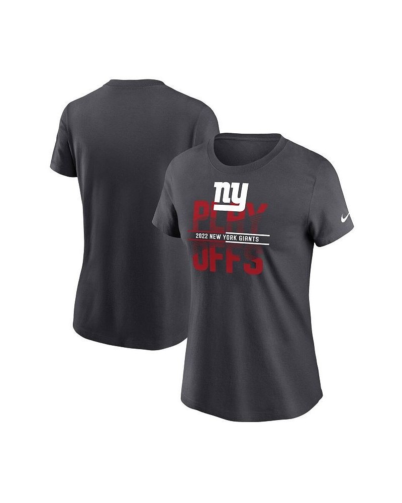 Women's Anthracite New York Giants 2022 NFL Playoffs T-shirt Anthracite $21.62 Tops