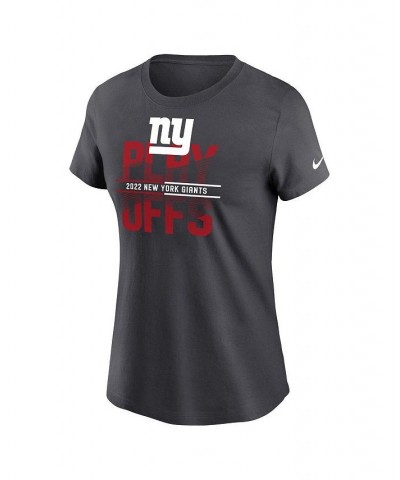 Women's Anthracite New York Giants 2022 NFL Playoffs T-shirt Anthracite $21.62 Tops