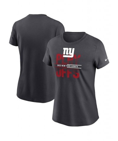 Women's Anthracite New York Giants 2022 NFL Playoffs T-shirt Anthracite $21.62 Tops