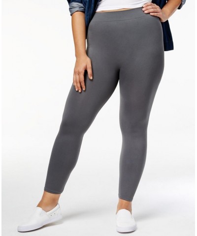 Plus Size Seamless Leggings Gray $18.81 Pants