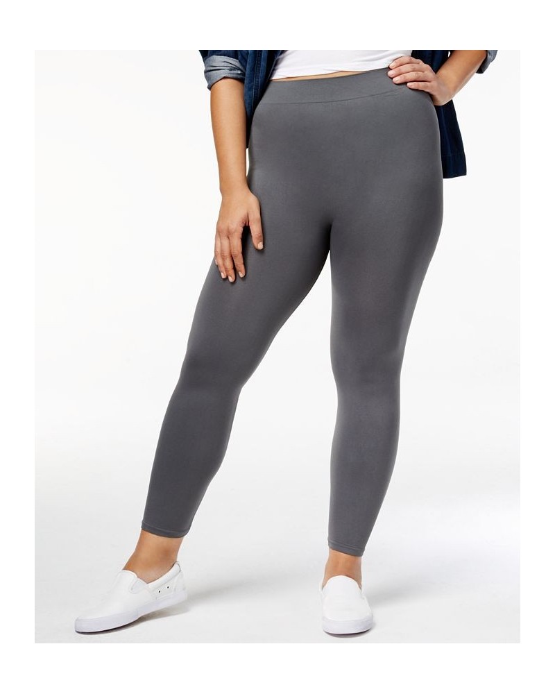 Plus Size Seamless Leggings Gray $18.81 Pants