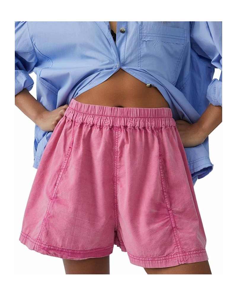 Women's Get Free Poplin Pull-On Shorts Pink $36.72 Shorts