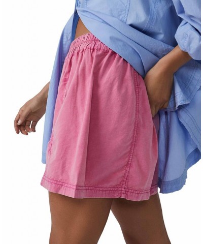 Women's Get Free Poplin Pull-On Shorts Pink $36.72 Shorts