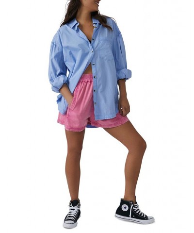 Women's Get Free Poplin Pull-On Shorts Pink $36.72 Shorts