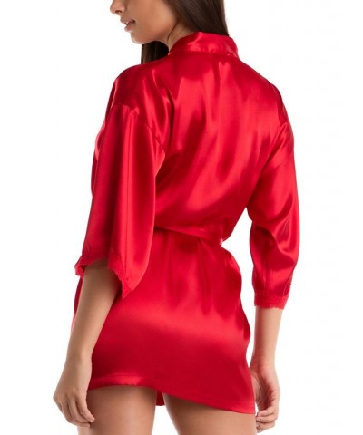 Women's Flirty Gems Wrap Robe Cami & Shorts Pajama Set Red $20.00 Sleepwear