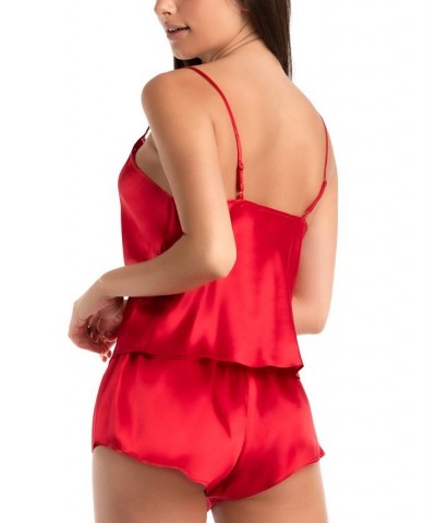 Women's Flirty Gems Wrap Robe Cami & Shorts Pajama Set Red $20.00 Sleepwear