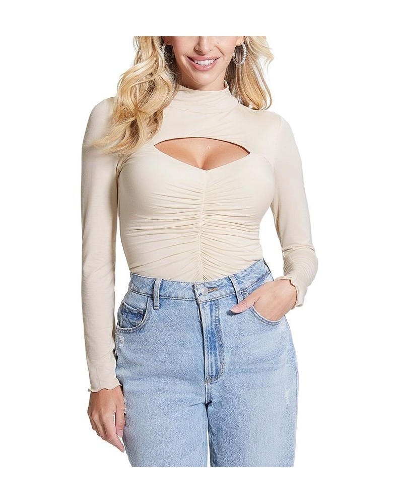 Eco Brienna Cutout Ruched Front Top Pearl Oyster $29.81 Tops