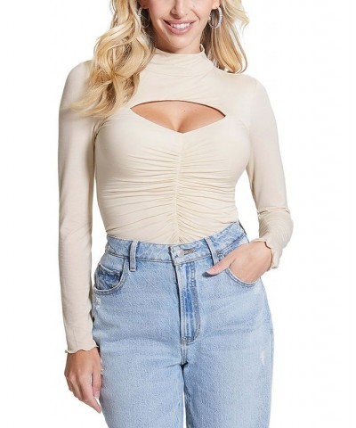 Eco Brienna Cutout Ruched Front Top Pearl Oyster $29.81 Tops