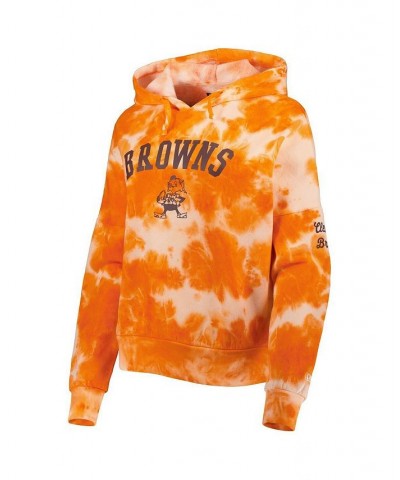 Women's Orange Cleveland Browns Cloud Dye Fleece Pullover Hoodie Orange $40.00 Sweatshirts