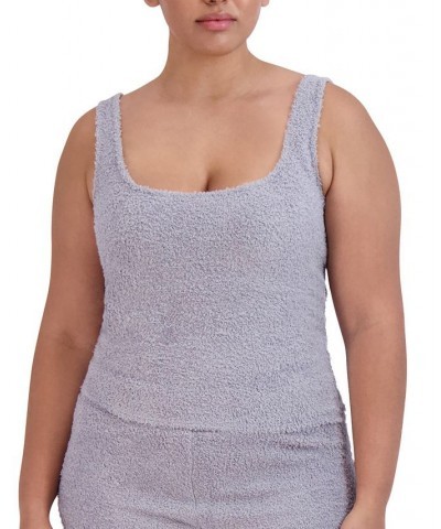 Women's Scoop-Neck Chenille Sleep Tank Top Purple $15.39 Sleepwear