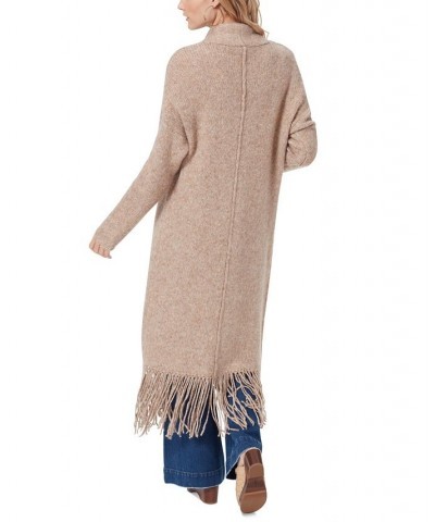 Women's Eden Fringe-Trimmed Coatigan Sweater MACAROON $40.05 Sweaters