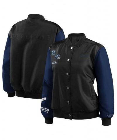 Women's Black Seattle Seahawks Bomber Full-Snap Jacket Black $51.52 Jackets