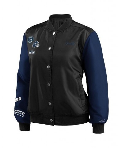 Women's Black Seattle Seahawks Bomber Full-Snap Jacket Black $51.52 Jackets